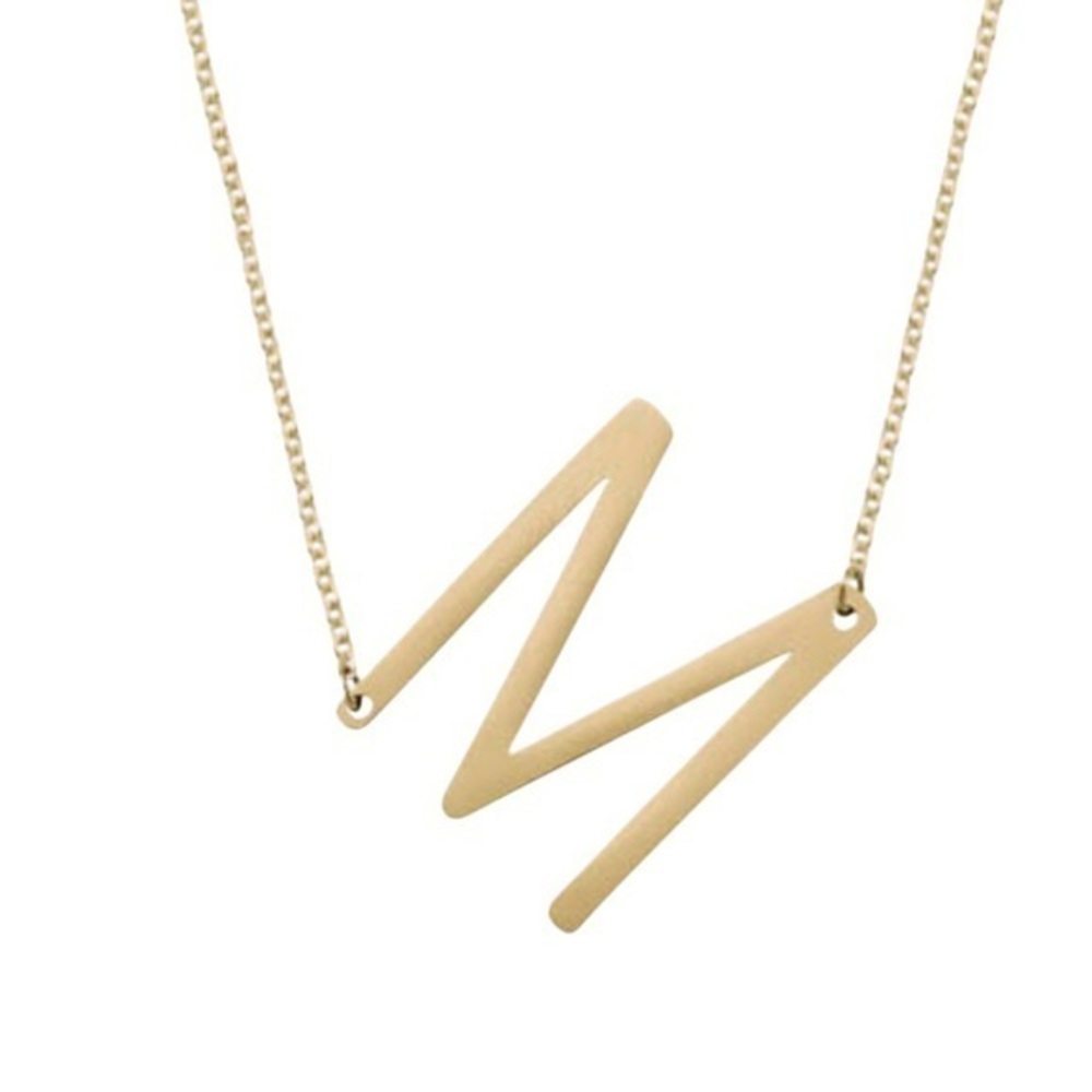 Mint & Lily Gold Letter M Necklace Pendant Personalized Initial Jewelry Gift